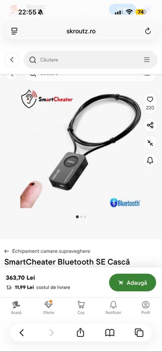 Casca invizibila bluetooth de copiat