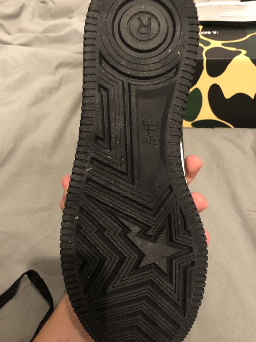 Pantofi Bapestas alb cu negru marimea 46