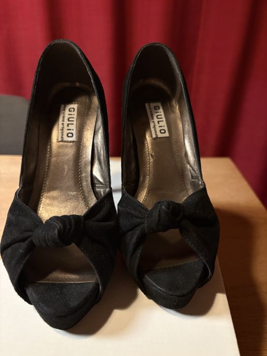 Pantofi negri piele intoarsa mas 35