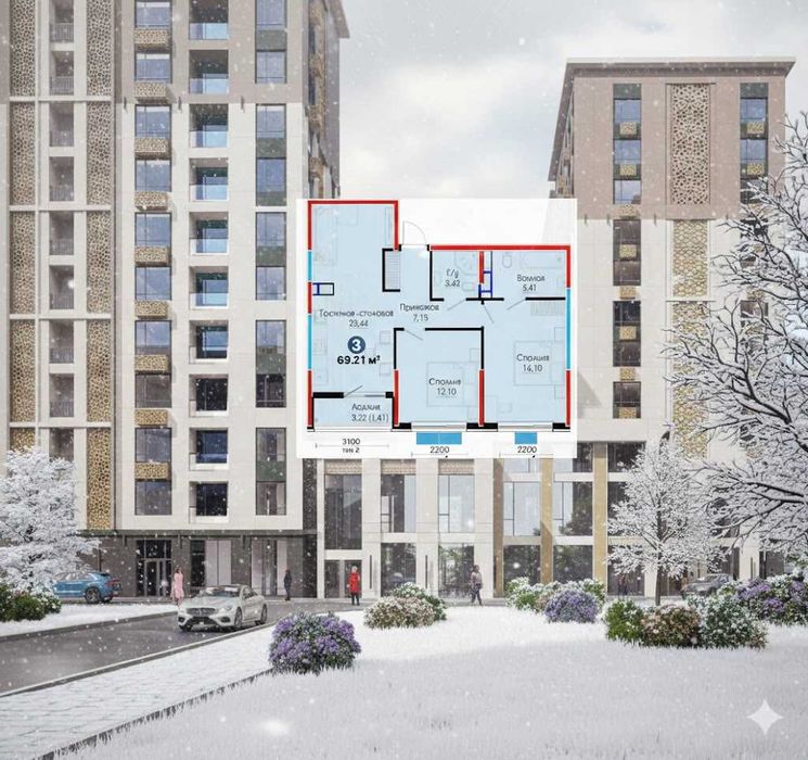 3-комн. бизнес-класс NRG со скидкой 21%! Дом сдан, ипотека (XS)