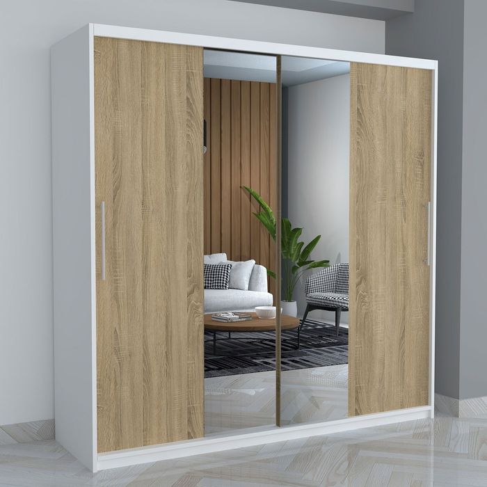 Dressing B06 culoare alb/sonoma