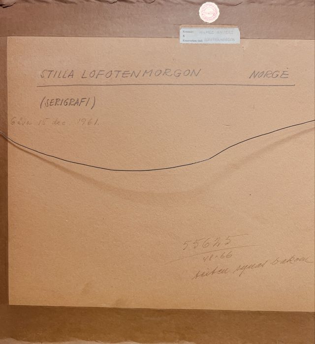 Tablou vintage 1961 serigrafie semnata Hilmer Andersson Lofoten