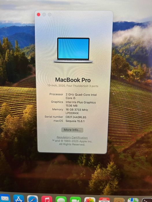 Apple MacBook Pro 13.3″,i5 2GHz,quadcore,16GB,512gb SSD touchpad A2251