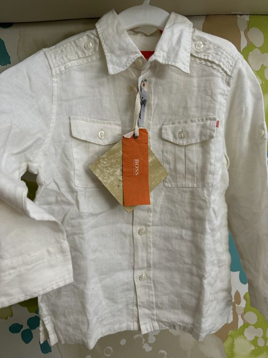 BOSS детска риза 100%лен с етикет 6г/116см