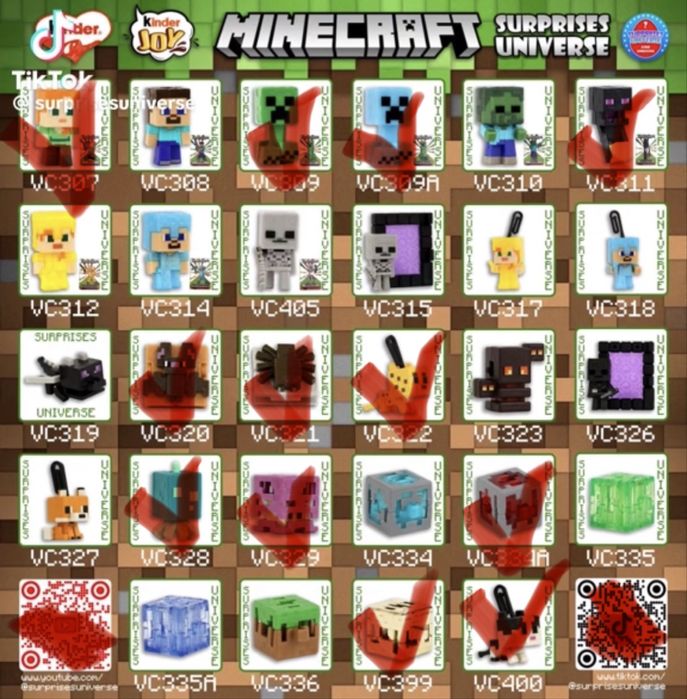 Фигурки киндер джой маинкрафт