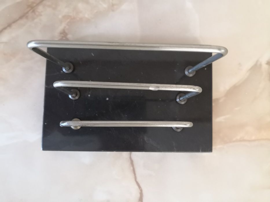 Продавам, Уникален, Органайзер/Поставка/ за Бележки от Черен Мрамор с