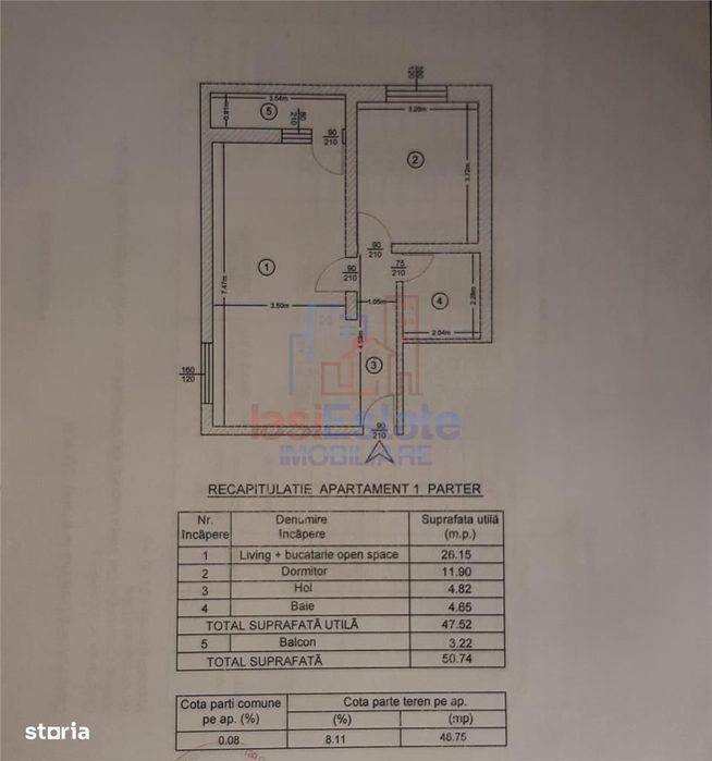 Moldova Mall - Valea Lupului - Apartament 2 camere  - Parter inalt