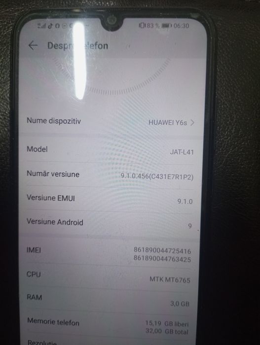 Vând telefon Huawei Y6s