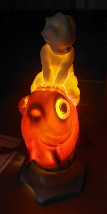 Светильник Мальчик Путти на Рыбе. Ночник. Статуэтка