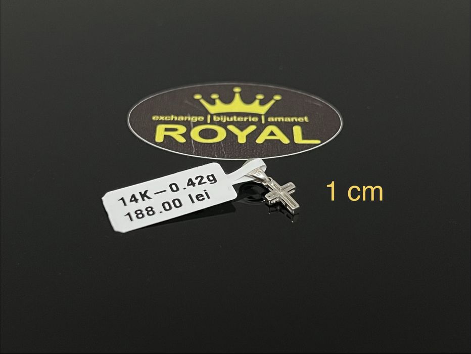 Bijuteria Royal CB : Pandant cruce aur 14k 585  0,42 gr