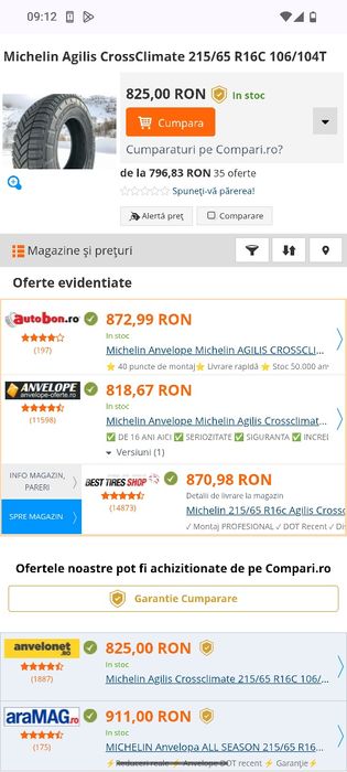 Anvelope M+S - 215 65 16 C. - MICHELIN -