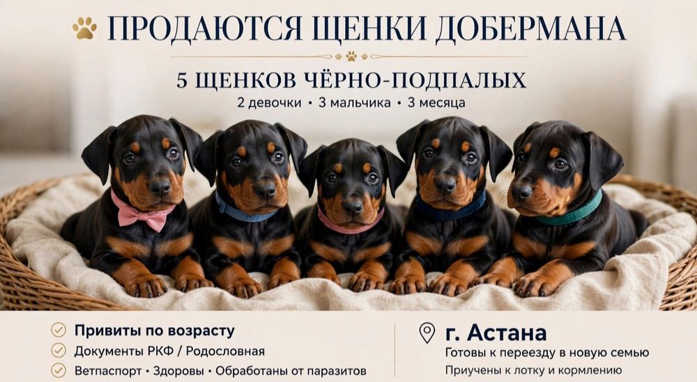 Продажа щеночки Добермана