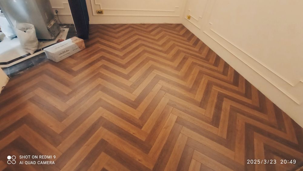 Укладка ламината Ёлочка.