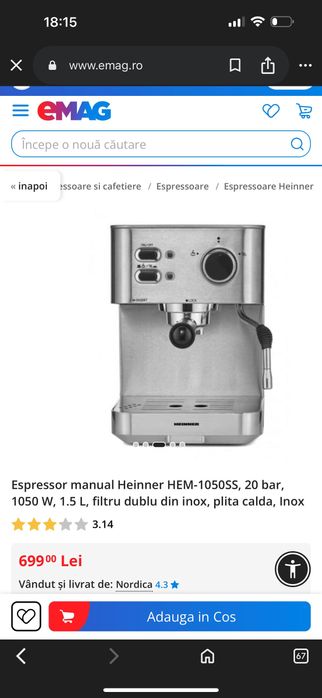 Heinner expresor cafea