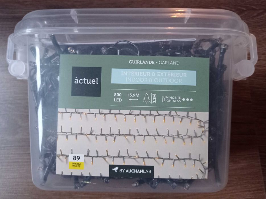 Instalație Crăciun 800 leduri lumina calda 16 m lungime