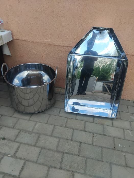 Vând crinte găleți de muls oi cazane de urdit din inox alimentar mai m