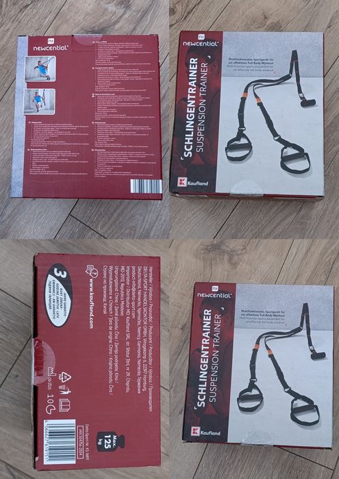 TRX / Benzi antrenament suspension trainer Newcential, negru/roșu.