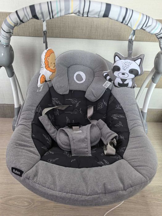 Електрическа люлка шезлонг Lionelo Ruben Grey Graphite