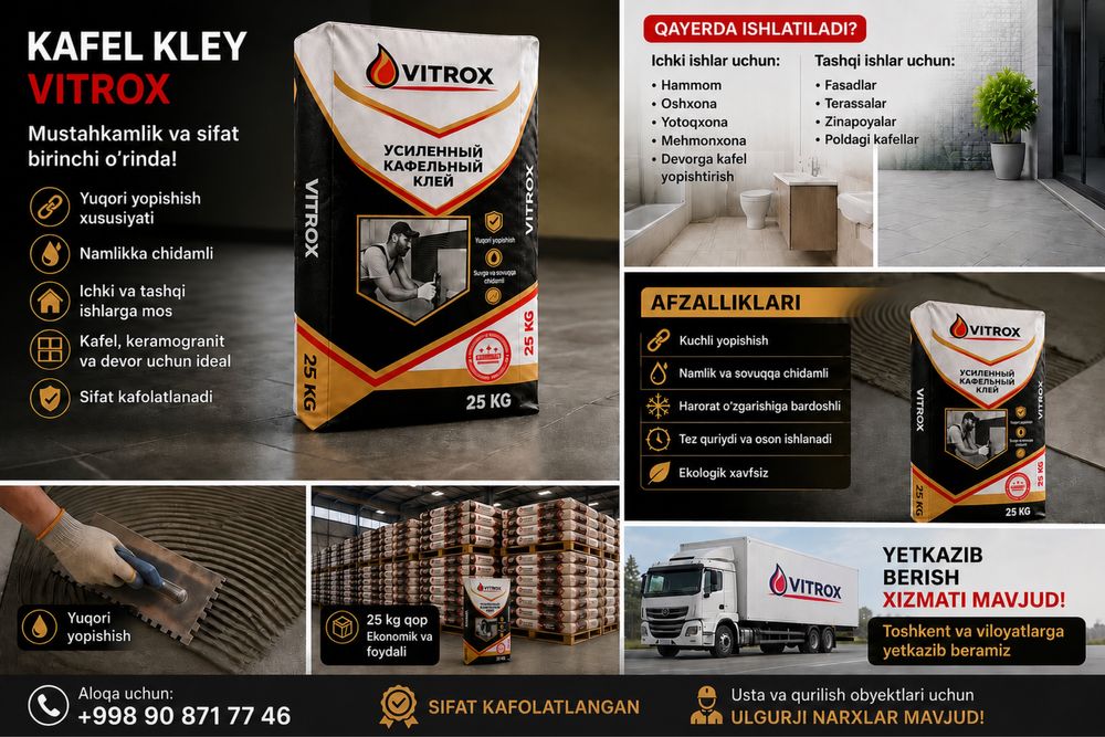 Kafel kleylar suxoy smes. Vitrox