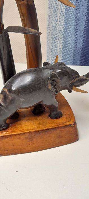 Ретро Стадо слончета ръчна изработка два вида дърво естествени материа