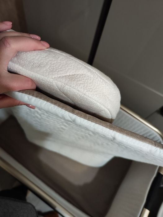 Кошара с подвижна страна Chipolino Baby boss, Бежова+ матрак бамбук