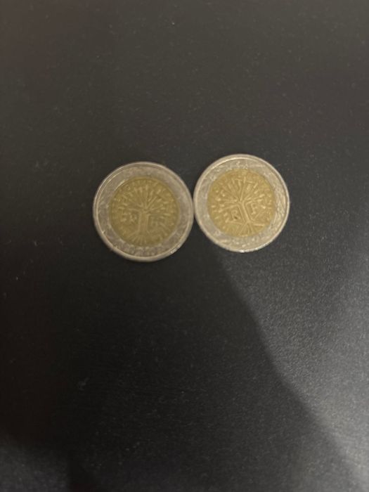 Две евро монети на дървото на живота