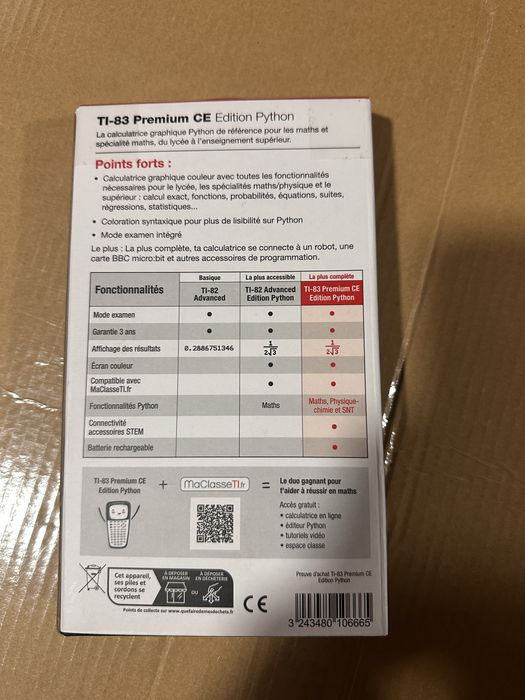 Calculator grafic Texas Instruments TI-83 Premium CE Edition Python