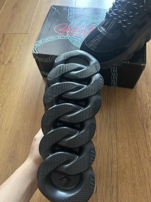 adidasi versace chain reaction full black catifea full box