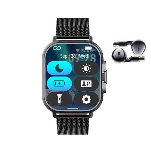 Ceas inteligent 2.01 inch, Casca Bluetooth, Tracker GPS, Monitorizare Ritm Cardiac, Monitorizare Sanatate, Casti, Player Muzical, Ceas Fashion