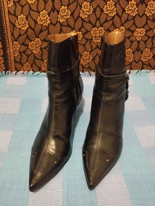 Botine dama Italia, piele naturala, negru