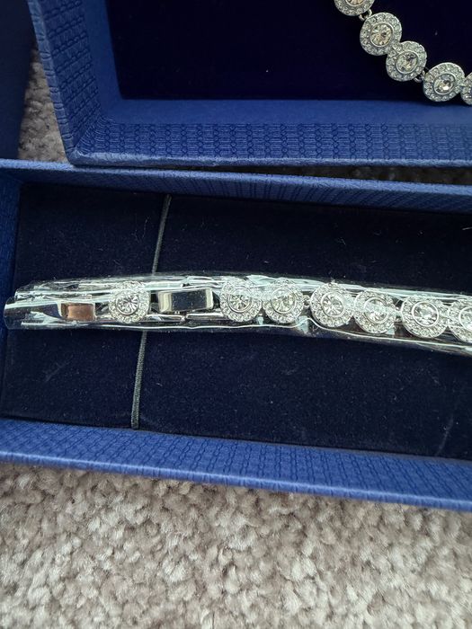 Set Swarovski Angelic argintiu colier, bratara, cercei