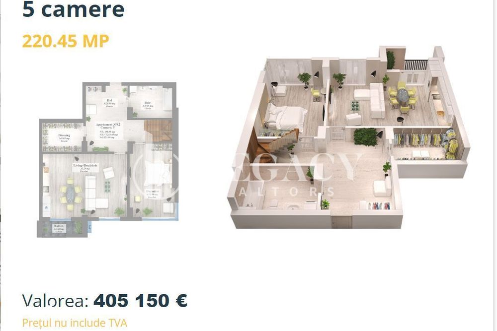 Vânzare - Penthouse zona Copou, 192.95 mp utili + 27.50 mp terasă — fotografia 1