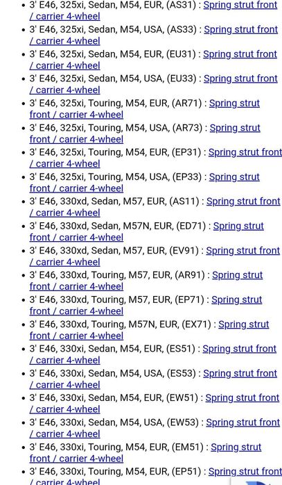 Предни амортисьори за BMW E46 4х4