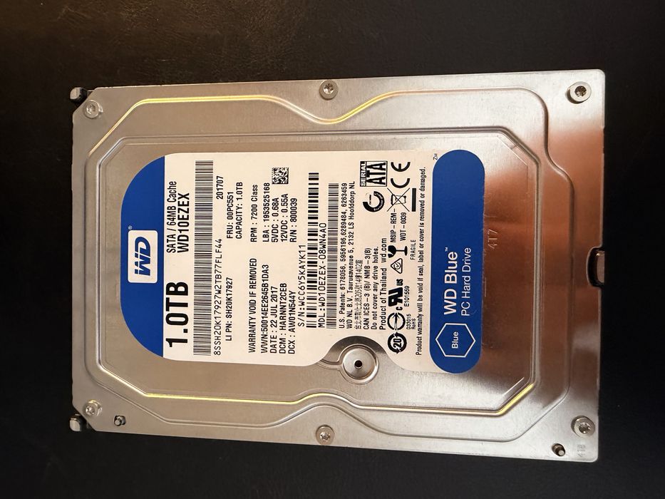 HDD Western Digital Blue 1TB, 7200RPM, 64MB Cache, SATA III
