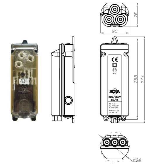 Cutie panou sigurante conexiuni ip65 pe tecuiala sau stalp