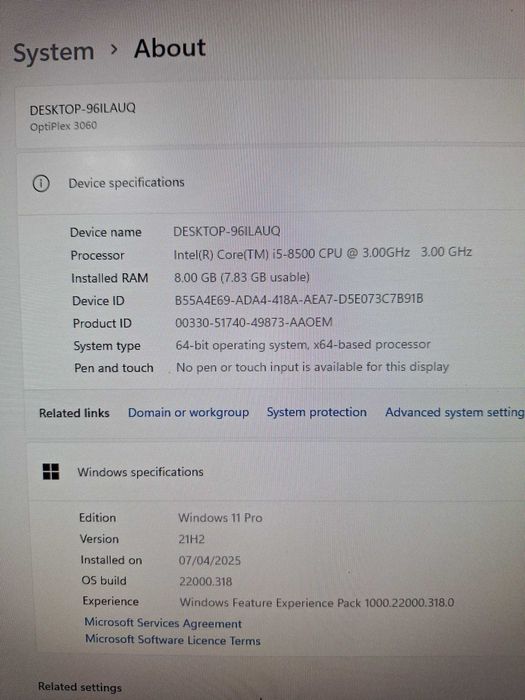 Vand PC DELL OptiPlex 3060 i5 - 8500 Intel Core Pana la 4.10 GHz 8 GB