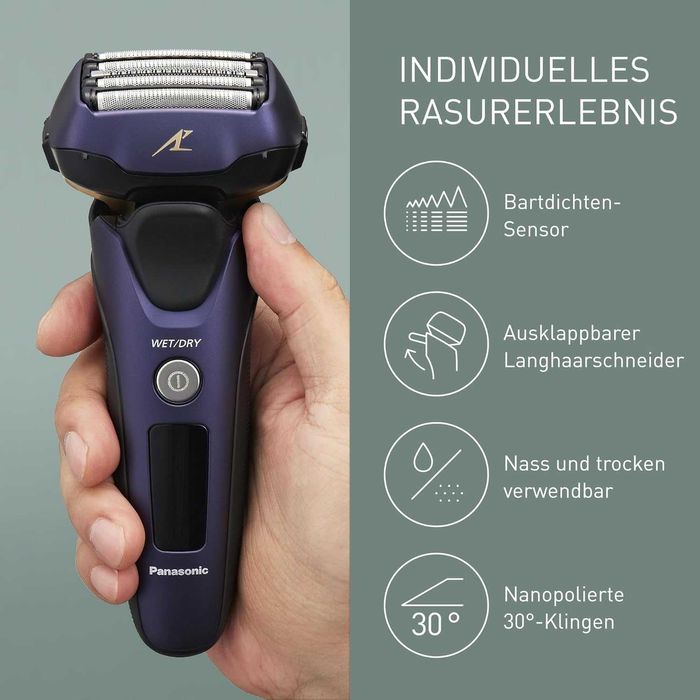 Водоустойчива Безжична Самобръсначка Сухо Мокро Panasonic ES-LV67-A803