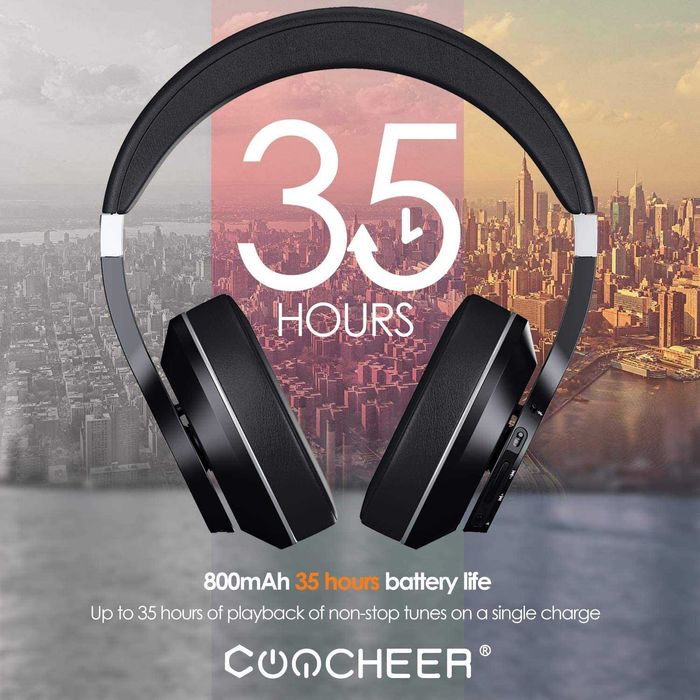 Слушалки с Bluetooth с микрофон Hi-Fi стерео, 30 часа време