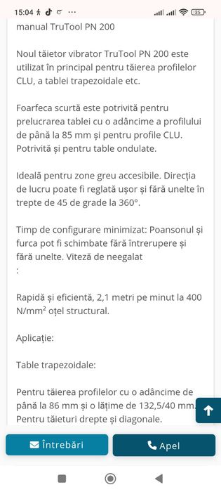 Foarfeca profesionala pentru taiere tablă ondulată Trumpf PN 200-4