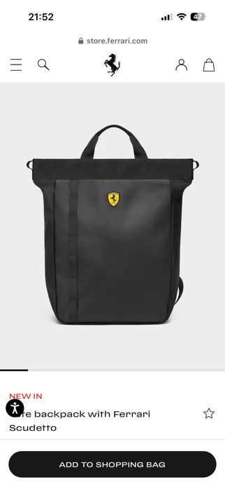Tote backpack with Ferrari Scudetto