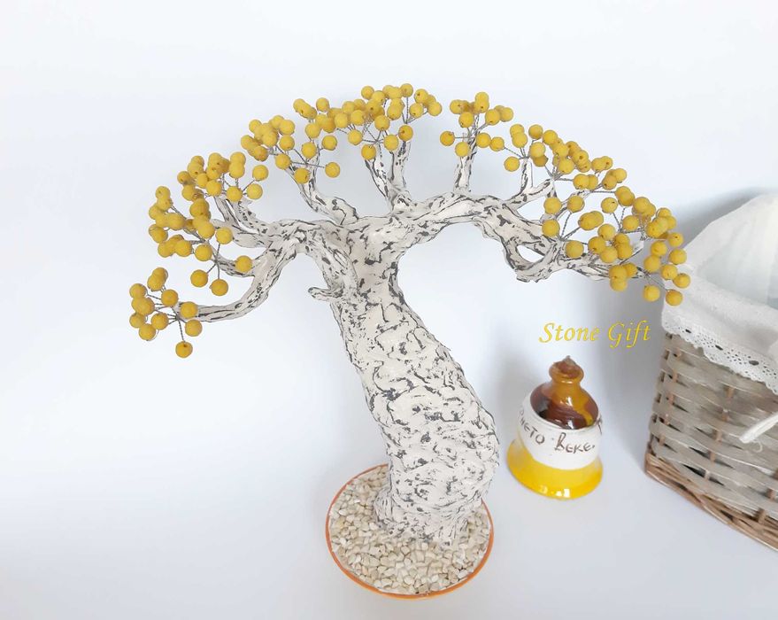 Дръвче Вулканичен Камък Индивидуална Поръчка, Подарък Юбилей, Кръщене