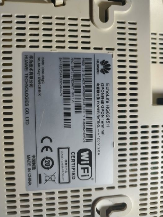 Router Huawei Echolife hg8245h 8121