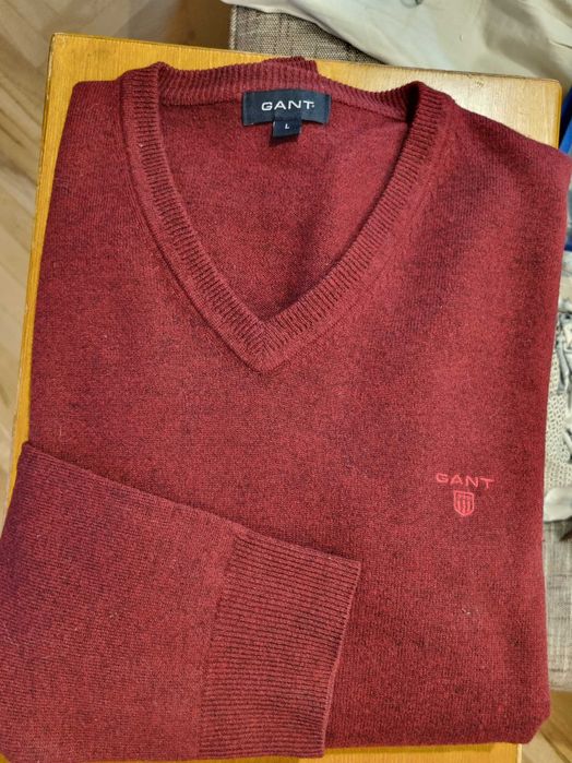 Мъжки пуловер Gant агнешка вълна, размер L