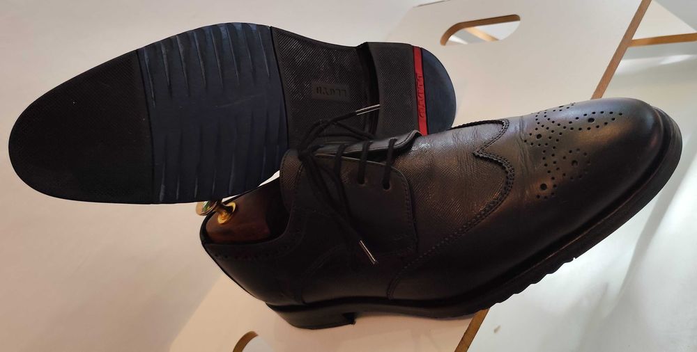 Pantofi derby 42 brogue premium LLOYD piele naturala moale albastru