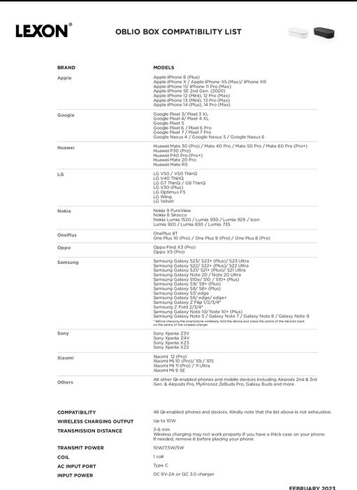 Lexon Oblio - wireless charger