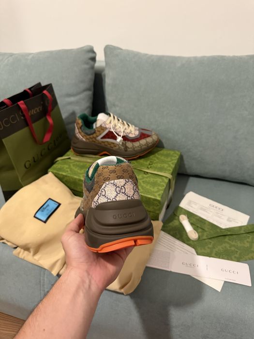 Adidasi Gucci Rhyton piele naturala model premium
