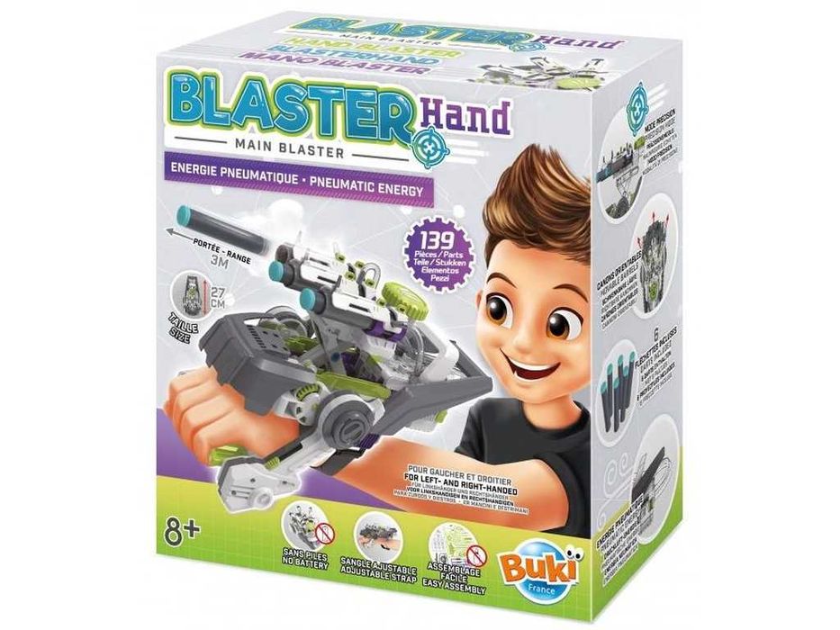 НОВИ! Бластер за ръка с меки стрели Buki лява/дясна ръка