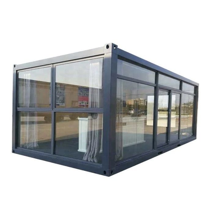 Container birou 3m x 8m cu vitrina de sticla grup sanitar