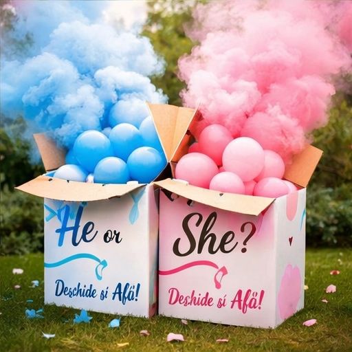 Artificii gender reveal fumigene colorate