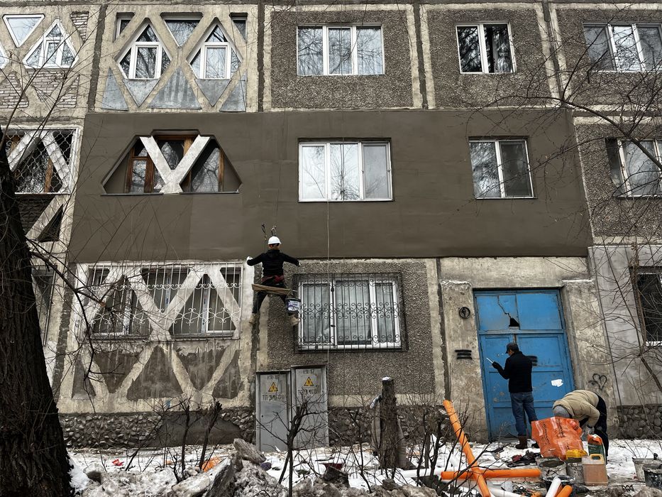 Утепление Стен. Промышленый алпинизм